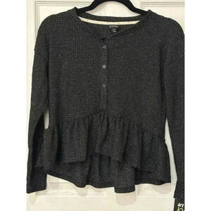 Art Class Girls Black Shimmer Hi/lo Top 10/12